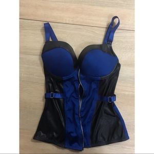 Push up zip up corset style blouse